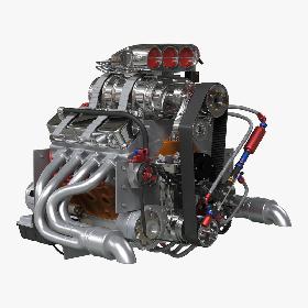 Car Engine with Blower